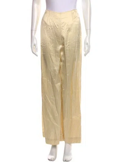 Pre-owned Staud Striped Wide Leg Pants In Neutral