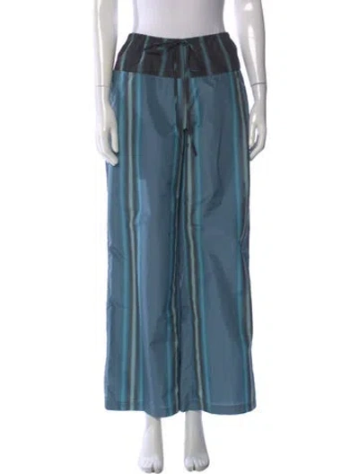 Pre-owned Staud Striped Wide Leg Pants W/ Tags In Blue