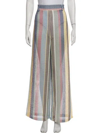 Pre-owned Staud Striped Wide Leg Pants W/ Tags In Blue