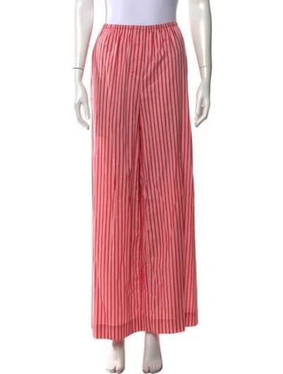 Pre-owned Staud Striped Wide Leg Pants W/ Tags In Pink