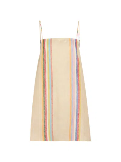 Staud Striped-pattern A-line Mini Dress In Multi
