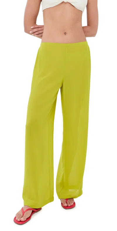 Staud Stroll Pants Citron In Green