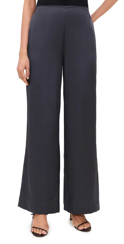 Staud Stroll Silk Pants Nocturne In Black