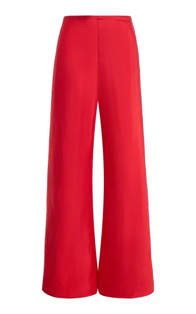 Staud Stroll Silk Wide-leg Pants In Multi