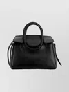 Staud Structured Textured Top Handle Shoulder Bag In Black
