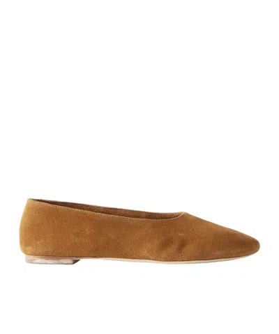 Staud Suede Ballet Flats In Brown