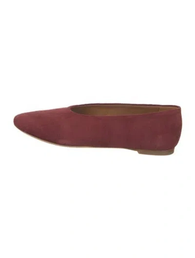Pre-owned Staud Suede Ballet Flats In Red