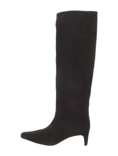 Pre-owned Staud Suede Boots In Black