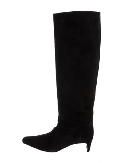 Pre-owned Staud Suede Boots In Black