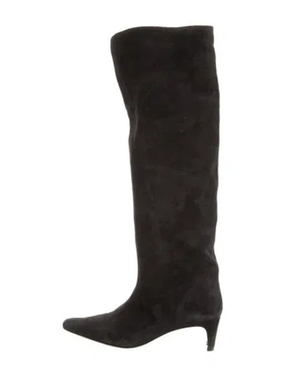Pre-owned Staud Suede Boots In Black