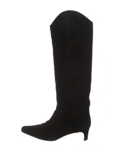 Pre-owned Staud Suede Boots In Black
