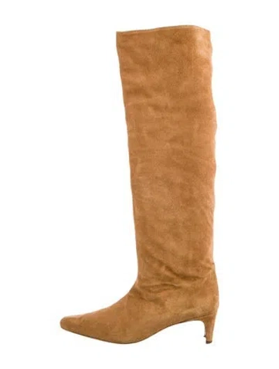 Pre-owned Staud Suede Boots In Brown