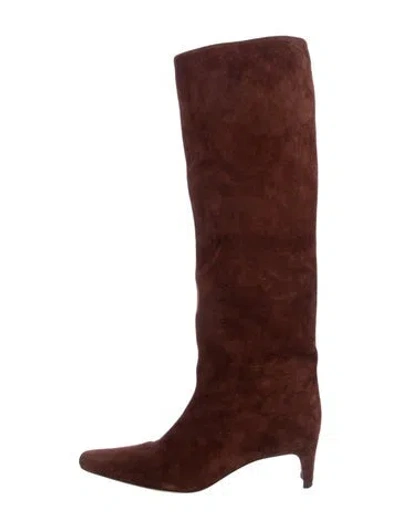 Pre-owned Staud Suede Boots In Brown