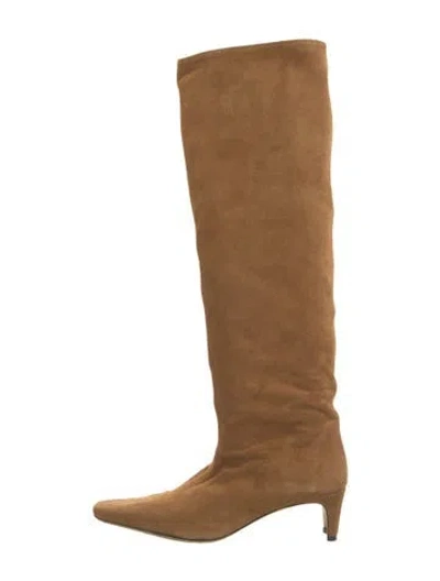 Pre-owned Staud Suede Boots In Brown