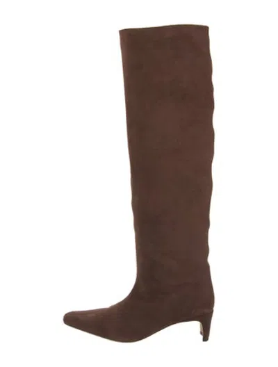 Pre-owned Staud Suede Boots In Brown