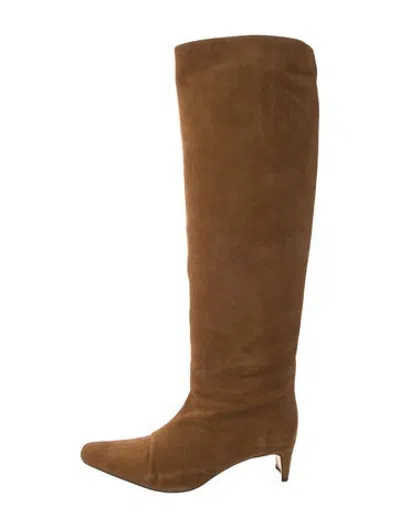 Pre-owned Staud Suede Boots In Brown
