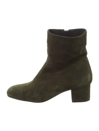 Pre-owned Staud Suede Boots In Green