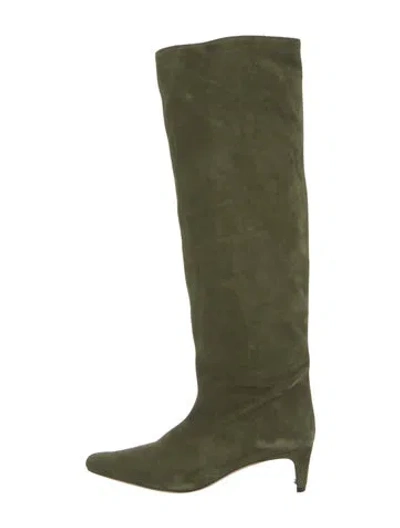 Pre-owned Staud Suede Boots In Green