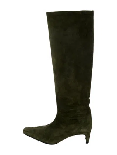 Pre-owned Staud Suede Boots In Green