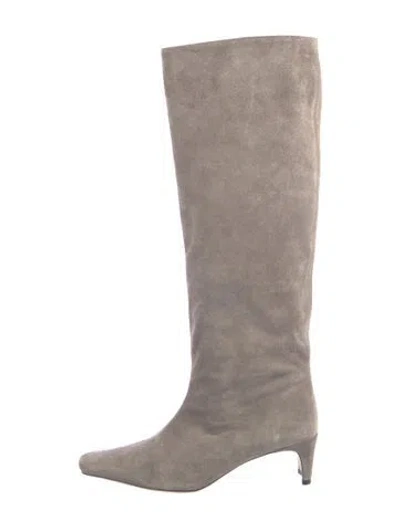 Pre-owned Staud Suede Boots In Grey