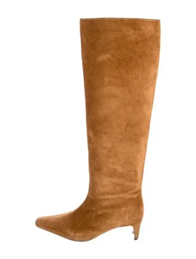 Pre-owned Staud Suede Boots In Neutral
