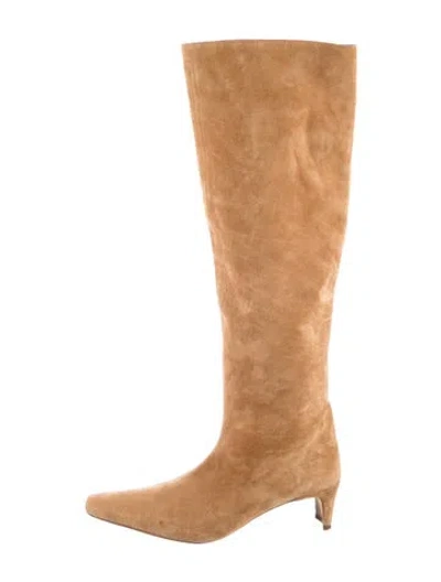 Pre-owned Staud Suede Boots In Neutral