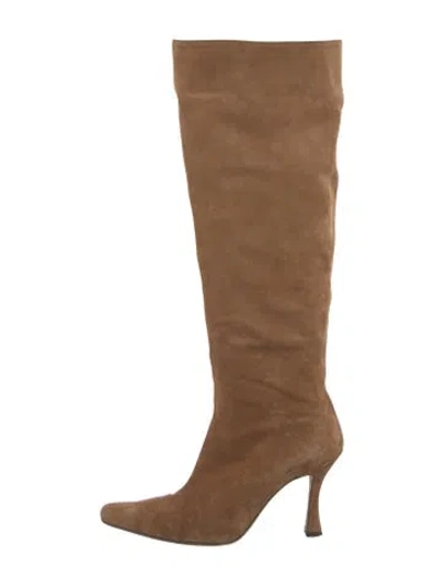 Pre-owned Staud Suede Boots In Neutrals