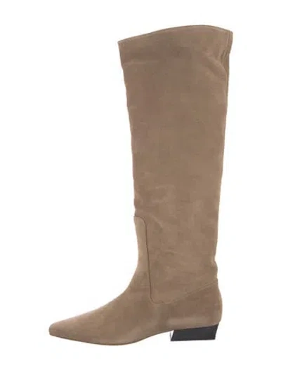 Pre-owned Staud Suede Boots In Neutrals