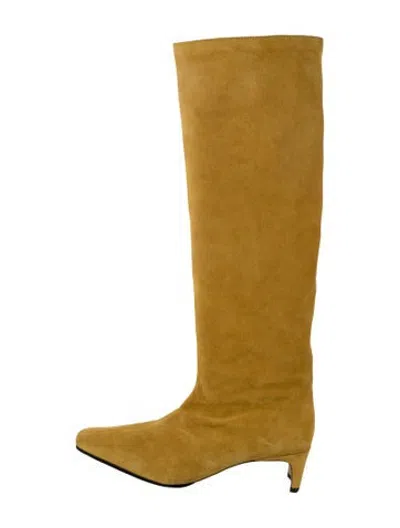 Pre-owned Staud Suede Boots In Yellow