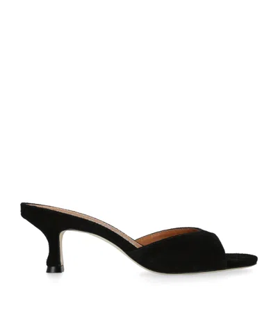 Staud Suede Brigitte Mules 60 In Black