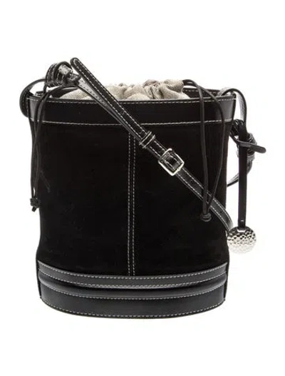 Pre-owned Staud Suede Bucket Bag In Black