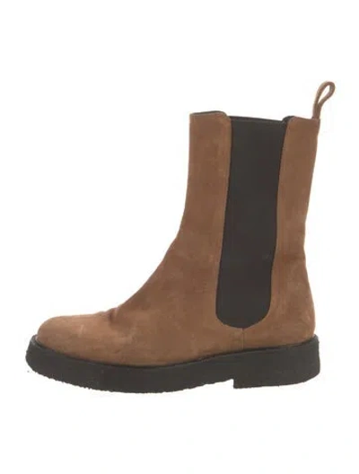 Pre-owned Staud Suede Chelsea Boots In Brown