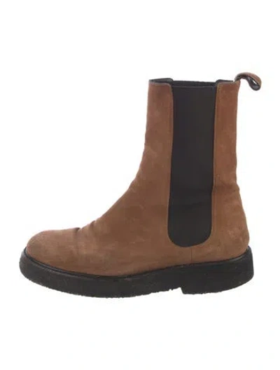 Pre-owned Staud Suede Chelsea Boots In Brown
