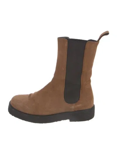Pre-owned Staud Suede Chelsea Boots In Brown
