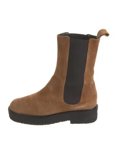 Pre-owned Staud Suede Chelsea Boots In Brown
