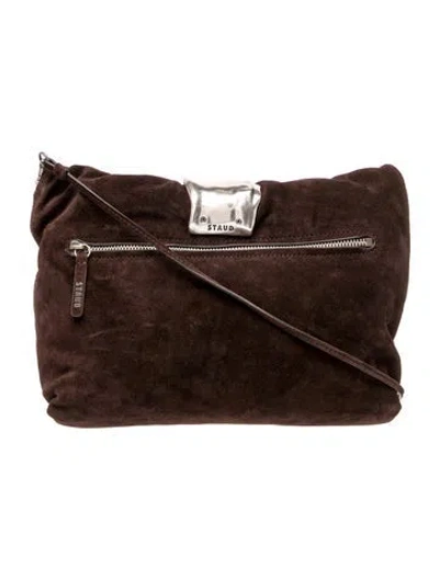 Pre-owned Staud Suede Clutch In Brown