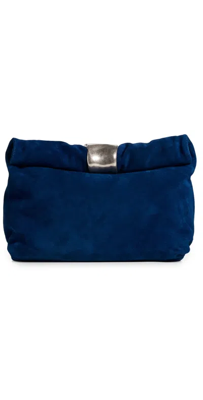 Staud Suede Cuff Clutch Cobalt In Blue