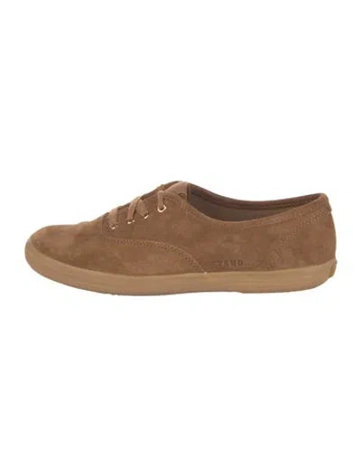 Pre-owned Staud Suede Flats In Neutrals