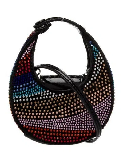 Pre-owned Staud Suede Hobo In Black