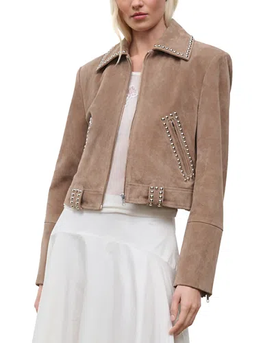 Staud Suede Jacket In Brown