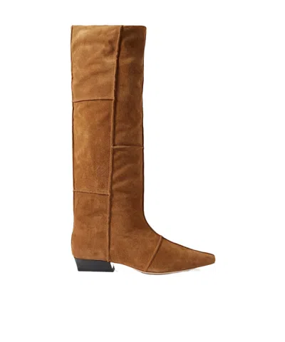 Staud Wally Suede Knee Boots In Animal Print