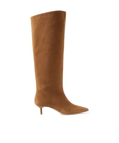 Staud Sebastian Suede Knee Boots In Brown