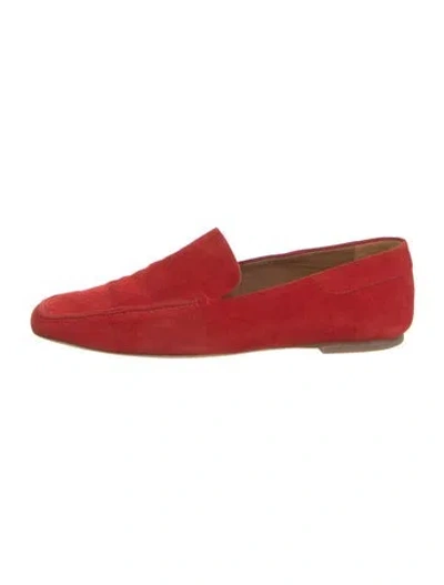 Pre-owned Staud Suede Loafers In Red