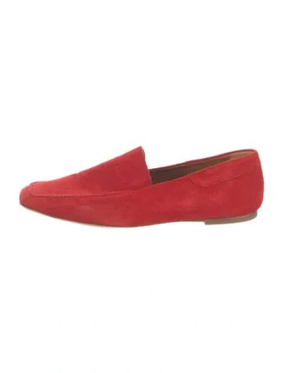 Pre-owned Staud Suede Loafers In Red