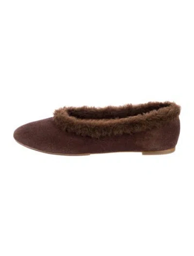Pre-owned Staud Suede Mules In Brown
