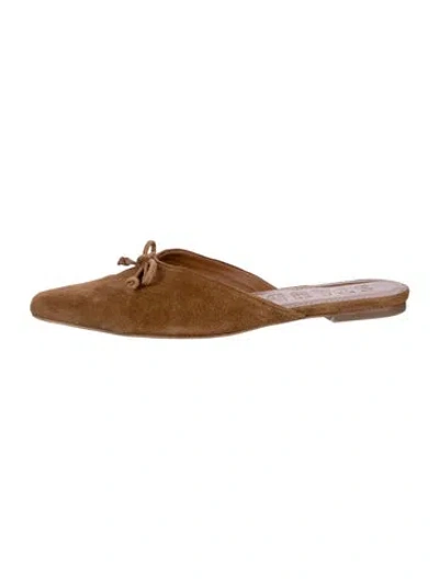 Pre-owned Staud Suede Mules In Neutrals