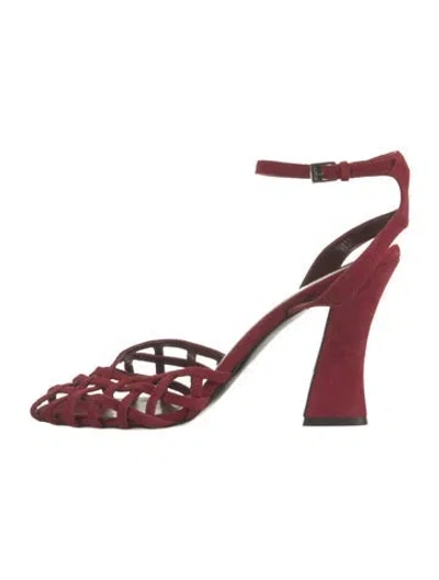 Pre-owned Staud Suede Pumps In Red