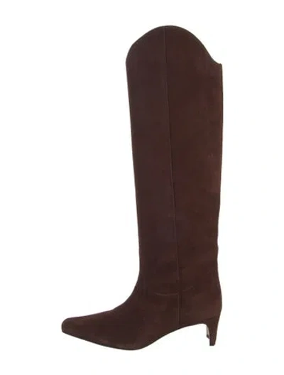 Pre-owned Staud Suede Riding Boots In Brown