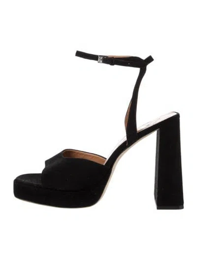 Pre-owned Staud Suede Sandals In Black