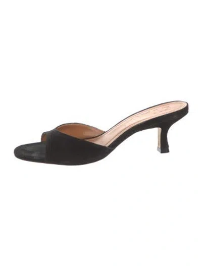 Pre-owned Staud Suede Sandals In Black